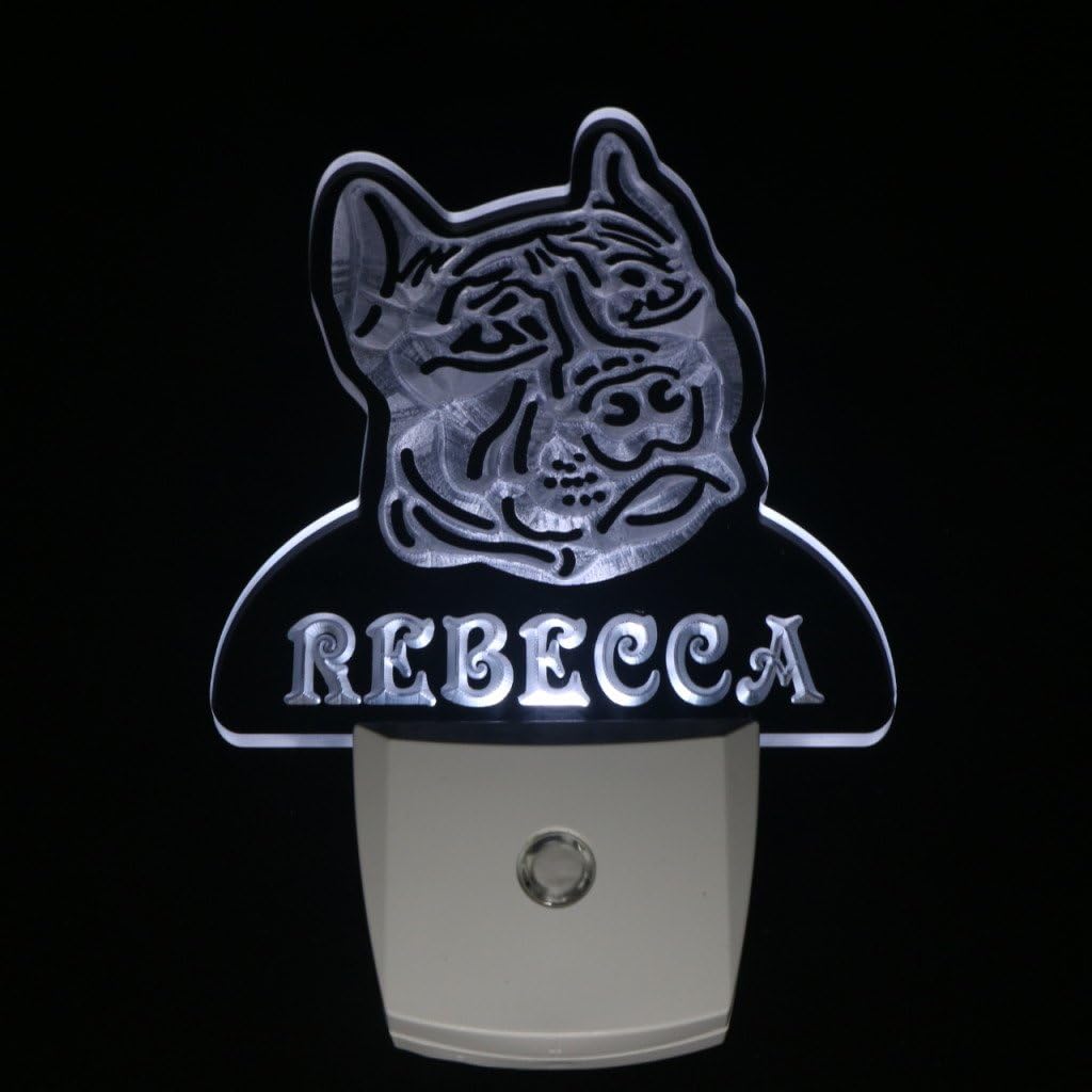 ADVPRO ws1078-tm Pit Bull Dog Personalized Night Light Name Day/Night Sensor LED Sign