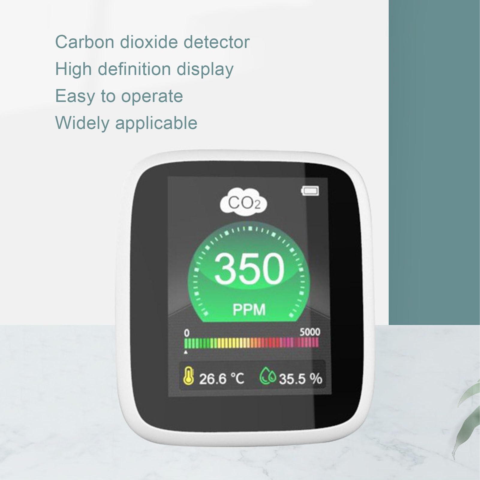 Generic Detector Portátil de Detección de Aire Inteligente, Medidor de CO2, Temperatura, Humedad, para Mejorar la Calidad del Aire