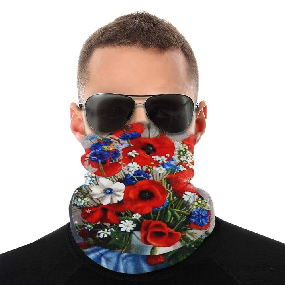 Amazon.co.jp: フェイスマスク ネックウォーマー ケシの花 花柄