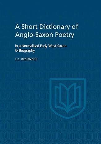 A Short Dictionary of Anglo-Saxon Poetry (Heritage)-Wow! eBook