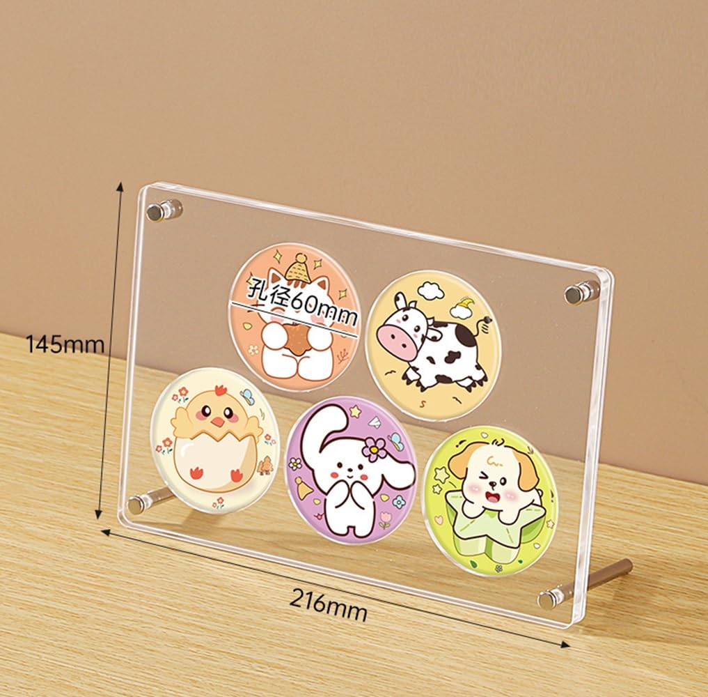 Amazon.co.jp: DIFEIUKI 缶バッジ 展示ホルダー 58mm缶バッジ対応 透明