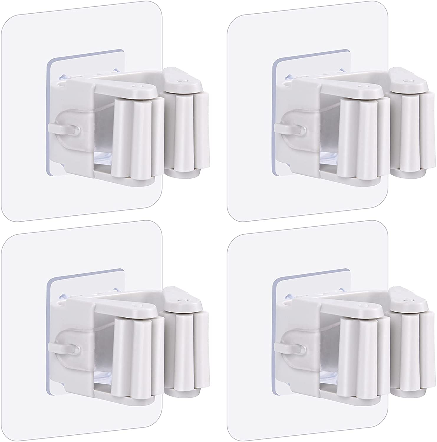 FASTIVEN 4PCS Broom Holder Wall Mount, Self Adhesive No Drilling Anti-Slip Mop and Broom Holder Organizer Hanger for Home Garden Garage Storage Kitchen Bathroom (B09M8GGJX8) Amazon Price History, Amazon Price Tracker