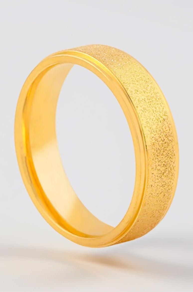 Rings for Men Western Style Band Rings Titanium Collection Stardust Gold Stainless Steel Rings for Men And Boy's.