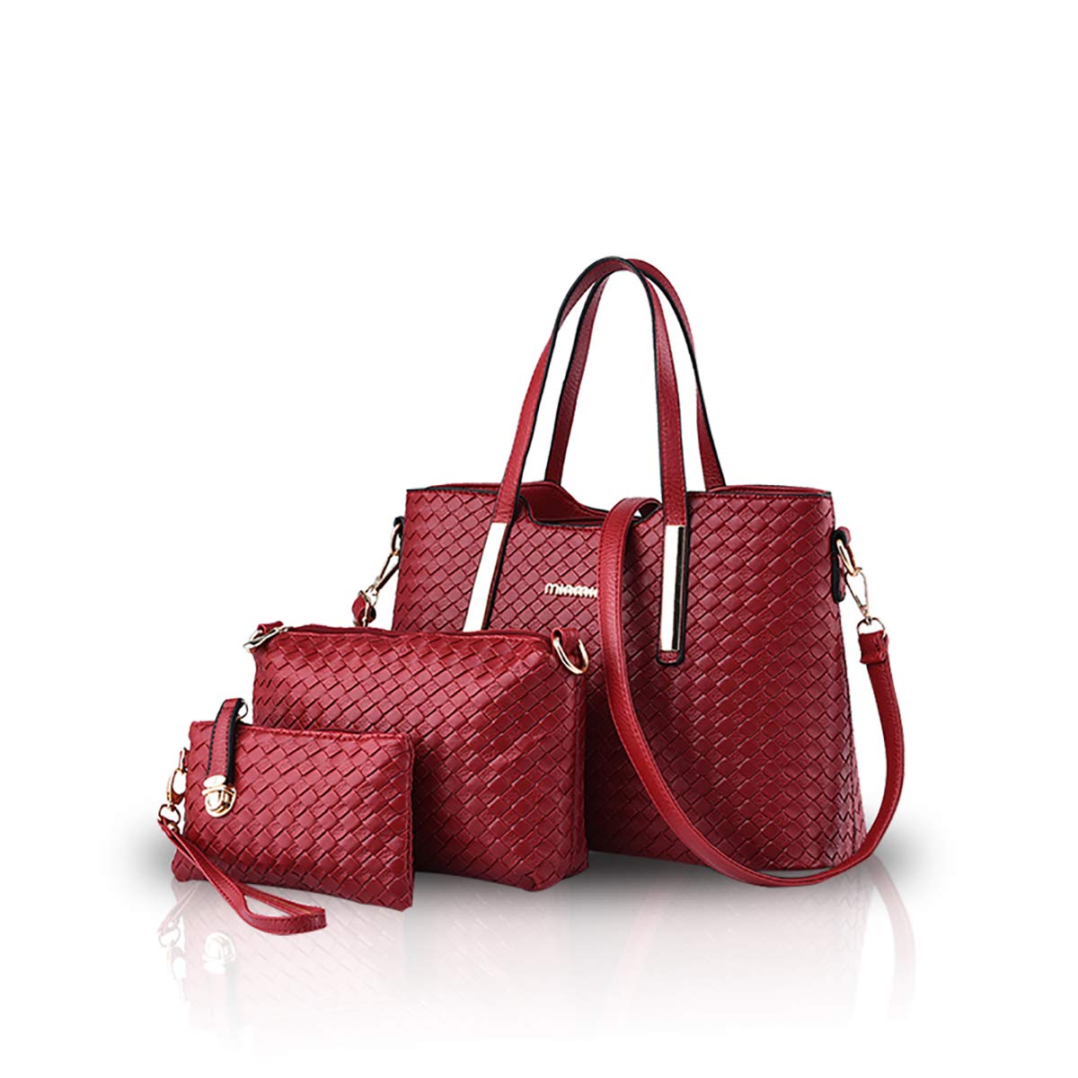 NICOLE&DORIS Fashion Handbag Crossbody Shoulder Bag Purse 3pcs Bag Tote Soft PU Leather
