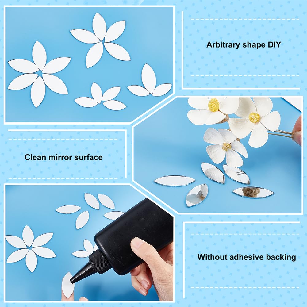 150 Pcs Mirror Mosaic Tiles - DIY Glass Rectangle Tiles For Crafts & Home Decor | OLYCRAFT Non-Stick Mosaic Pieces