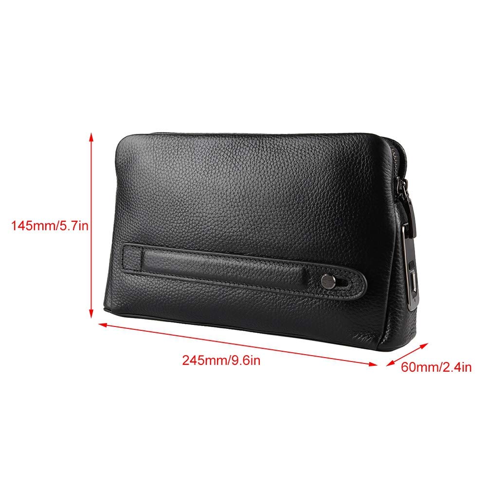 Kadimendium Portafoglio Intelligente con Impronte Digitali, Pochette in Pelle Antifurto con Pochette con Serratura per Uomo Donna 245 * 60 * 145 Mm