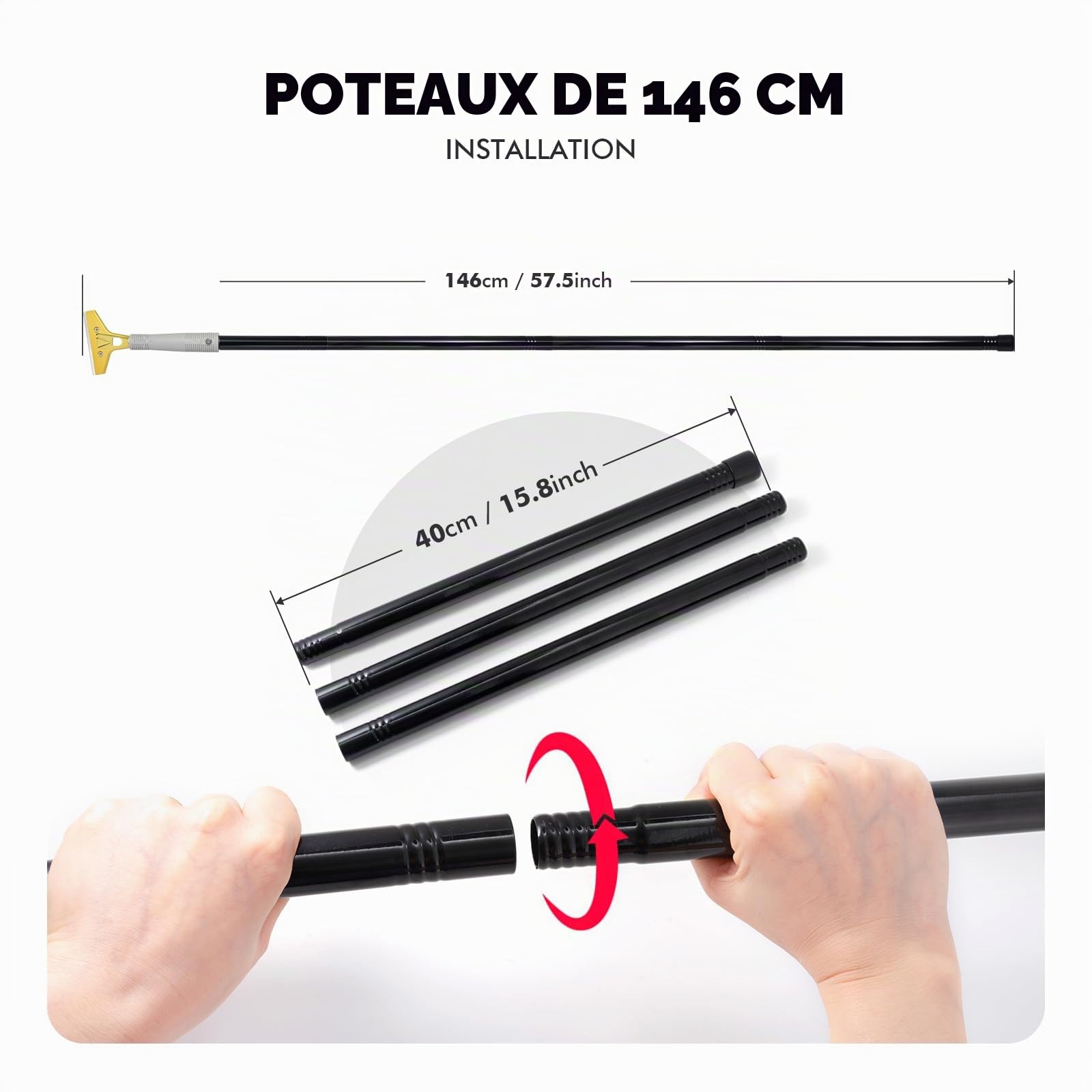 FOSHIO 152cm Grattoir à manche long, Industry Grattoir avec 20 Lames, 4 pouces Grattoir Peinture, Grattoir Plancha ​pour Papier Peint, Grattoirs pour Vitre, pour Colle, Idéal pour Nettoyer