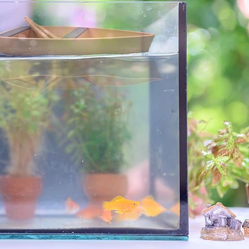 Miniatura 5 de Chatelet Bote de juguete flotante decorativo para acuarios  Bote de remos para acuarios  Decoración de barco de acuario de camarones o caracol