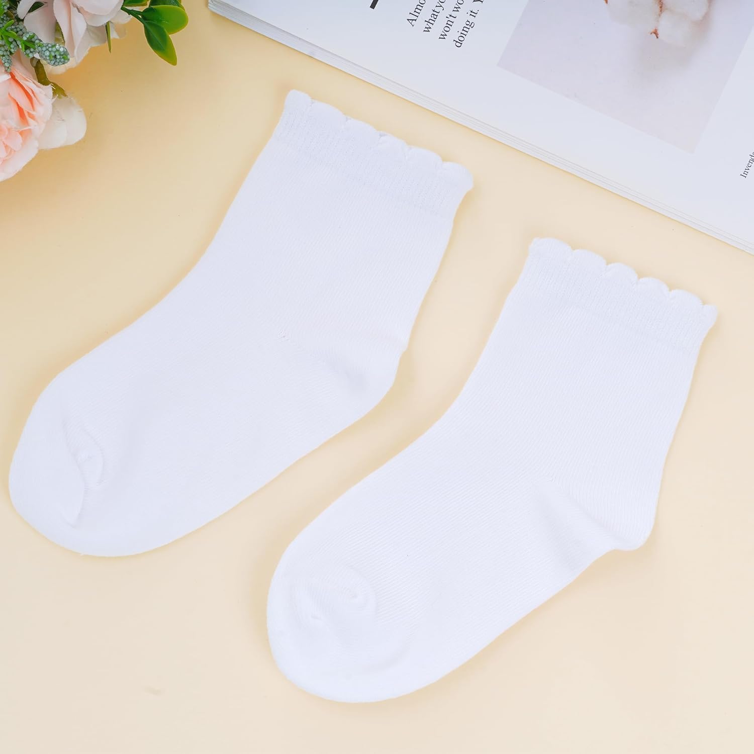 6 Pair Toddler Ruffles Ankle Socks, Baby Girls Boys No Show Sock, Cute Cotton School Dress Socks for Kids - Image 3