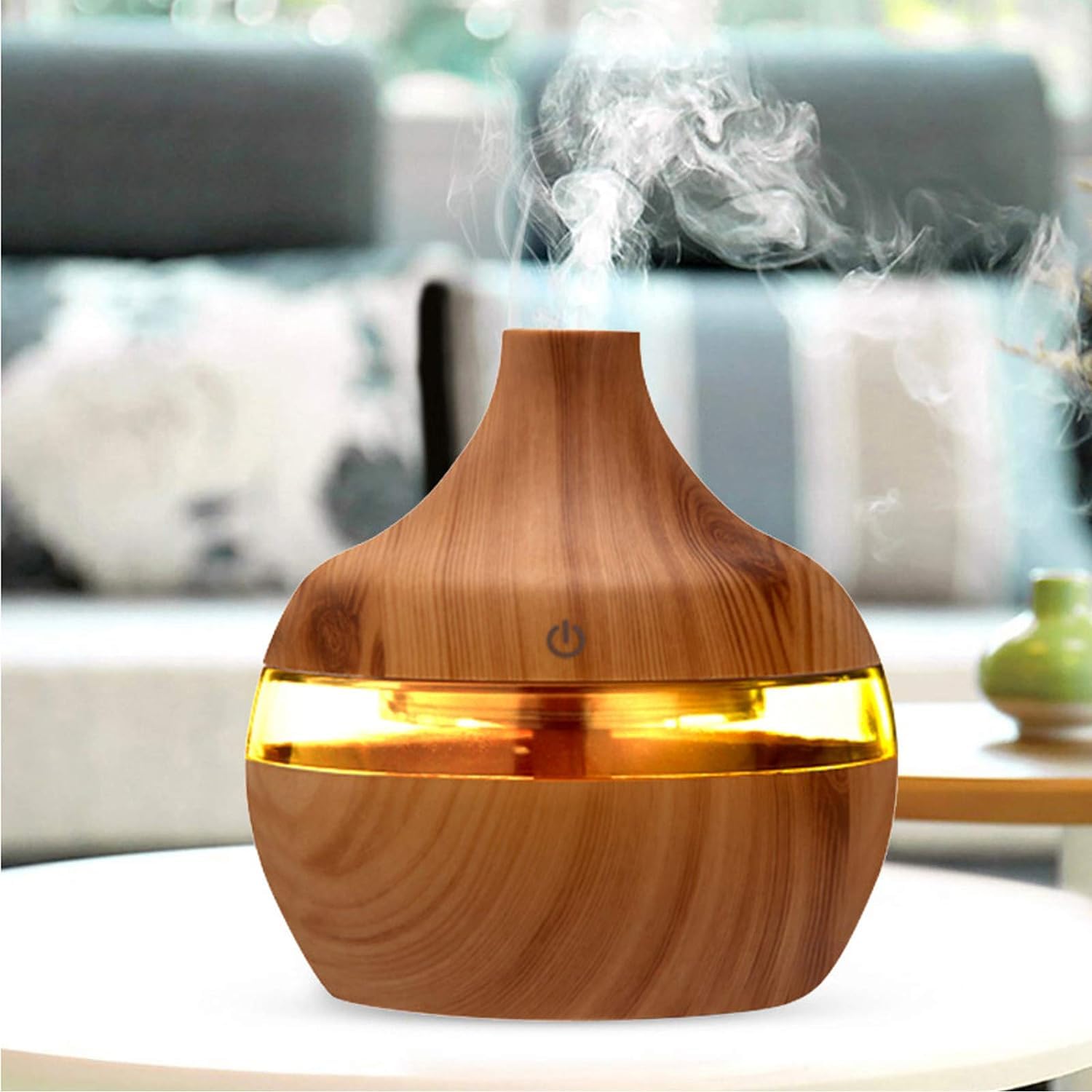 EHOTER Essential Oil Diffuser 300ml Humidifiers for Bedroom with 7 Colors LED Light Mini Air Humidifier Essential Oil Diffuser Aromatherapy Diffuser Aroma Diffuser Cool Mist for Home Office (Yellow)