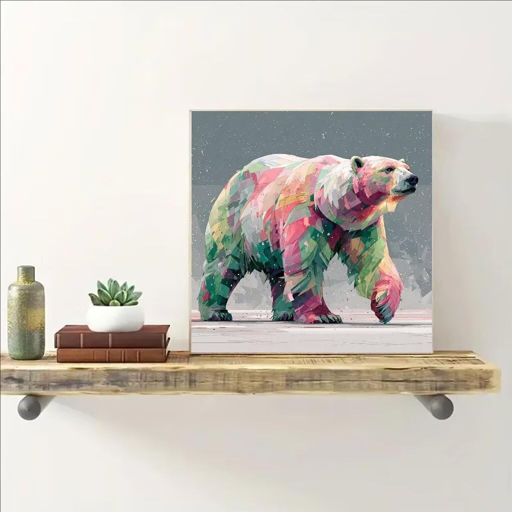 Diamond Painting Polar Bears Snow Diamond Art Kits, 5D Gem Arts and Crafts Painting Kits DIY Full Square Drill Crystal Embroidery, Hobbies for Women for Home Wall Decor, Gifts 39.4x39.4inch Z-I888