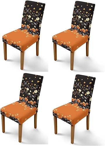Miniatura 102 de Rnyleeg Fall Autumn Seat Covers for Dining Chairs Set of 4 Sunflower Themed Stretch Dining Chair Covers Soft Comfy Chair Slipcovers for Cocktail