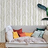 Boho Peel and Stick Wallpaper Modern Brown White Stripe Removable Wallpaper 17.71' X 118' Self...