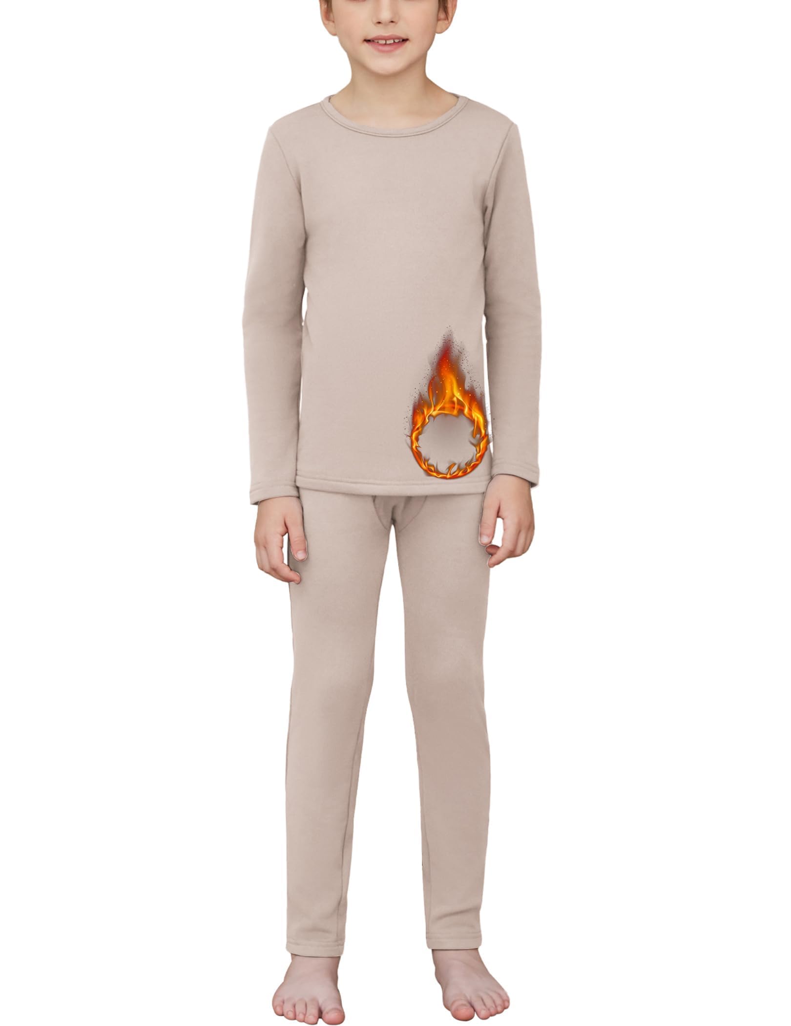 Arshiner Thermounterwäsche Set Kinder Jungen Funktionsunterwäsche Skiunterwäsche Winter Warm Thermo Unterwäsche für Ski Fussball Sport Junge Thermo Unterwäsche Set Long 5-12 Jahre