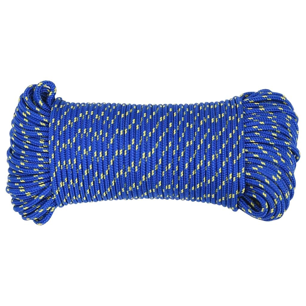Bootsseil Polypropylen 4 mm Durchmesser 500 m Länge Blau Geflochtenes Allzweckseil für Bootssport Camping und Transport