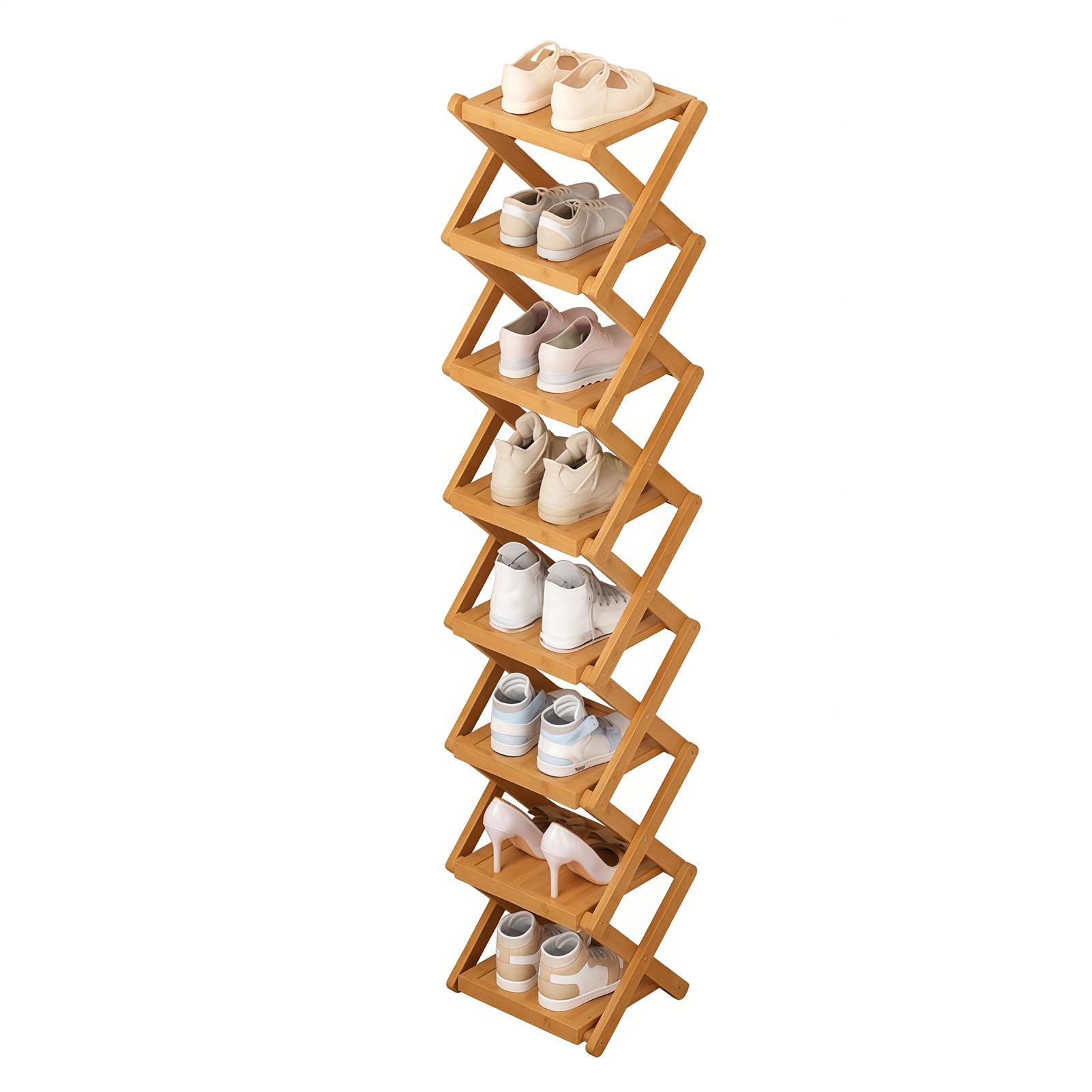 Scarpiera pieghevole – Supporto organizer verticale a 8 livelli | Scarpiera da ingresso | per ingresso, garage, angolo studio, dormitorio, casa, appartamento