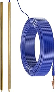 Copper Alloy Ground Rod,Portable Plug Grounding Rod Kit With 50ft Copper Wire & Alligator Clip for Electric Fences, Grounding Mats,Generator Antennas,Satellite Dishes (Copper Alloy Ground Rod)
