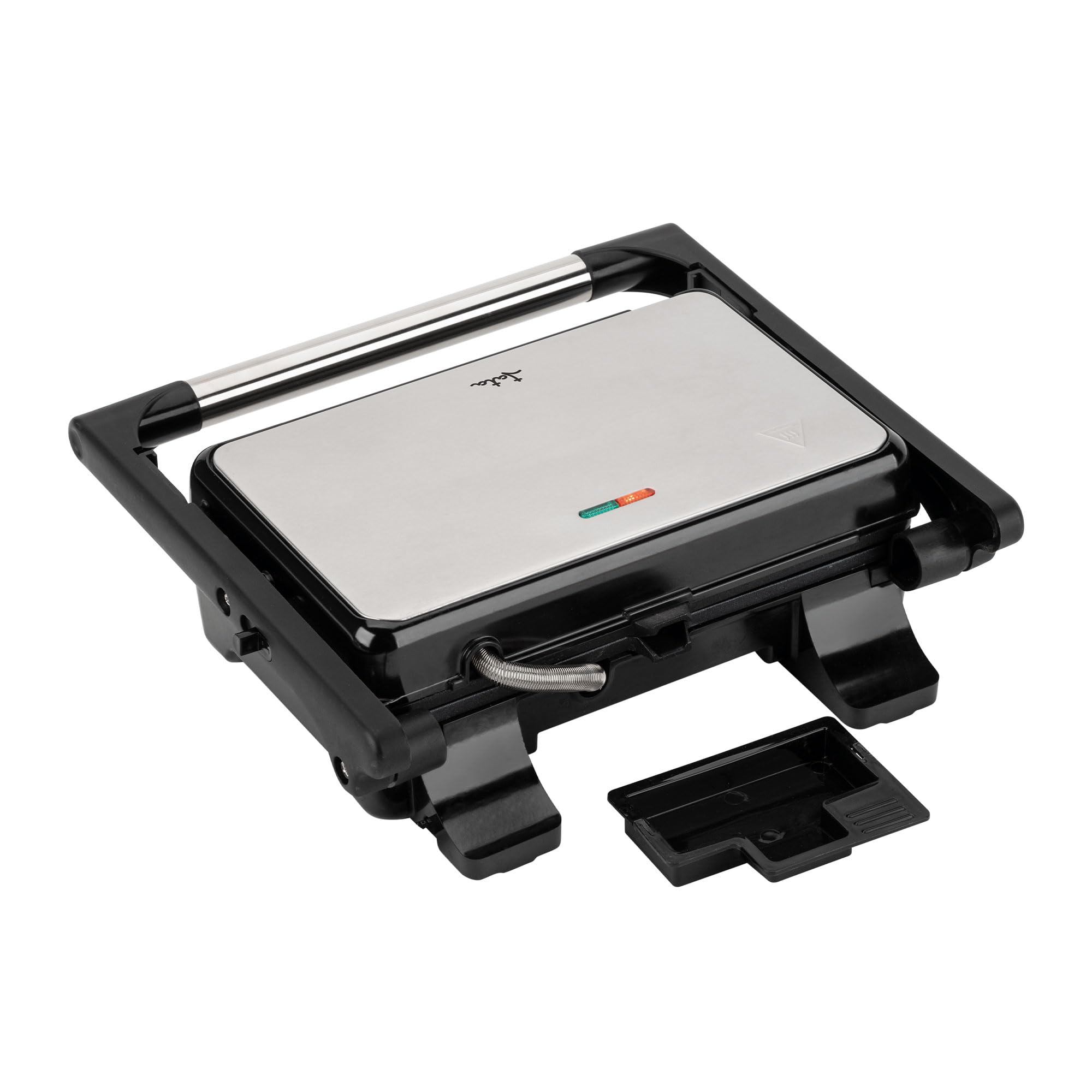 JATA JEGR1183 - Grill de asar doble 1500 W | Parrilla eléctrica con apertura 180° y tapa basculante | Termostato regulable | Placas lisas antiadherentes 26 x 16,5 cm libres de PFOA | Cocina sana