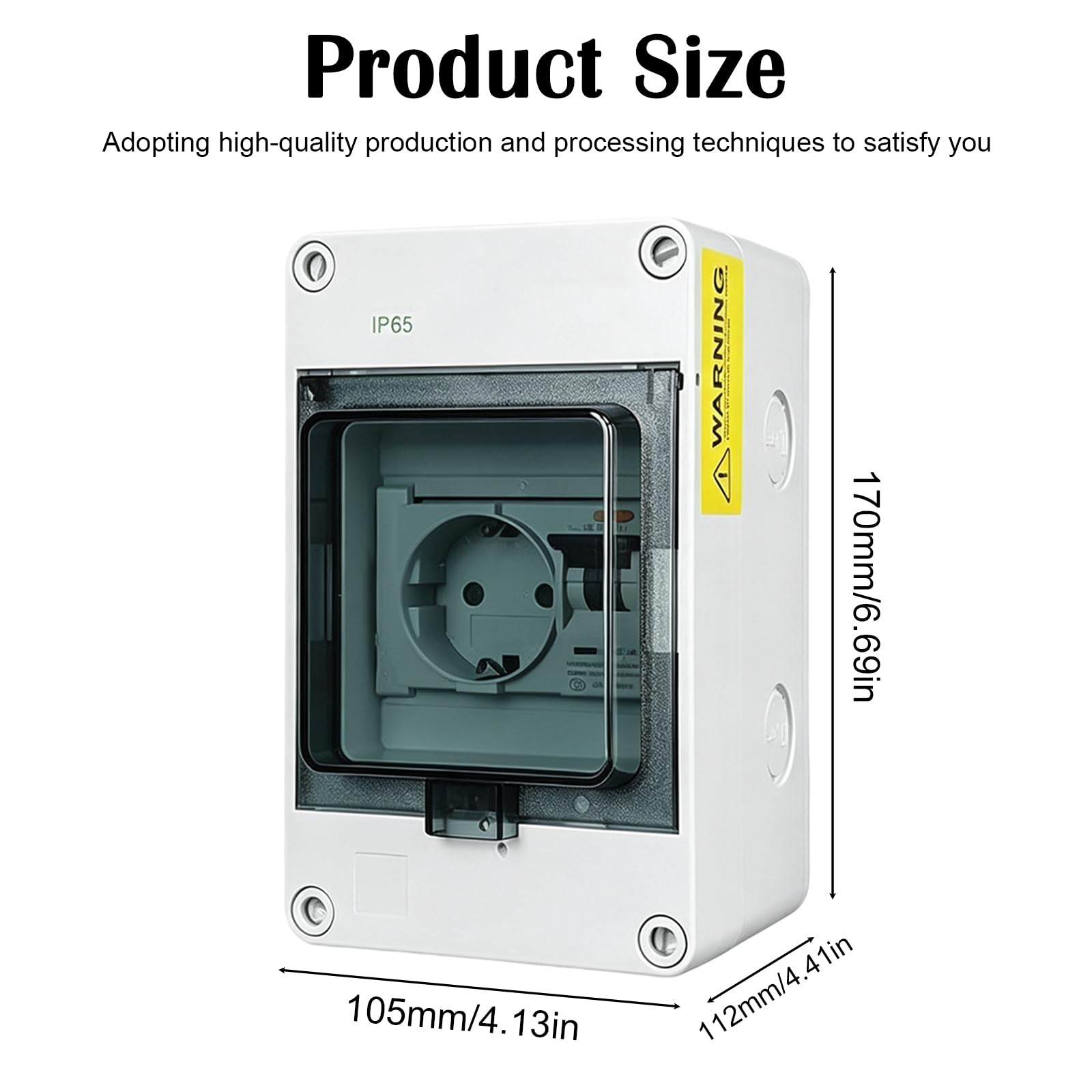 Prise Schuko avec interrupteur de protection FI en saillie - Prise Schuko dans une boîte à fusibles - Étanche IP65 - Répartiteur mural complet pour chantier - Prise 16 A 230 V et FI 16 A « C » type A