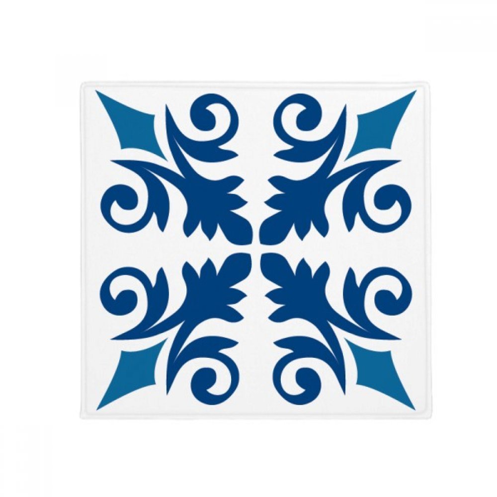 Tapis de sol Maroc fleur bleue 80x80cm antidérapant pour cuisine et animaux