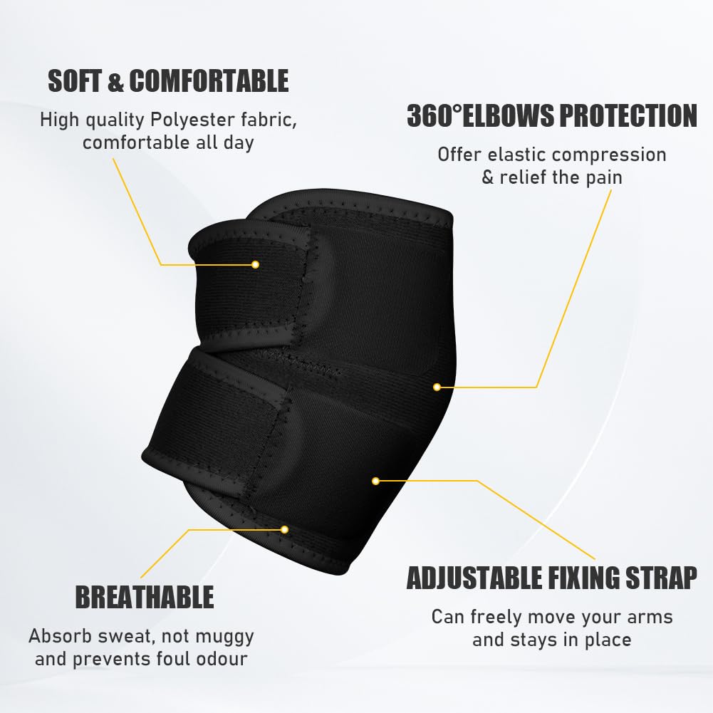 Ellenbogenbandage, Tennisarm bandage, Kompression Ellenbogen Bandage für Arthritis, Sehnenentzündung, Ellenbogenschoner für Sport, Golferarm, Tennisarm Armbandage Herren und Damen, 1 Stück