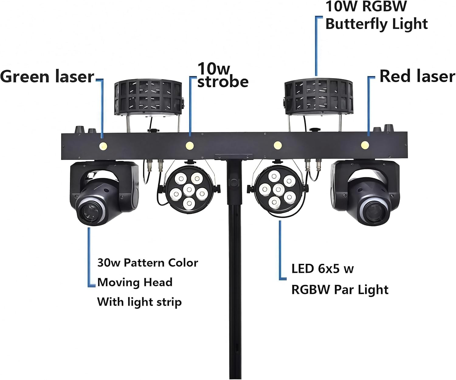 Luces Dj Con Soporte De Trípode, Iluminación Escénica Led Rgb Con Mando A Distancia Y Activada Por Sonido Para Boda, Discoteca, Fiesta Y Espectáculo En Escenario