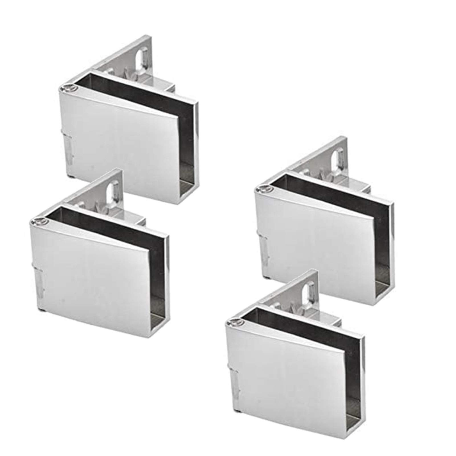 4 Pack Glass Door Hinge, Zinc Alloy Material, Silver, Suitable for Wine Cabinet Glass Display Cabinet, Hardware Accessories