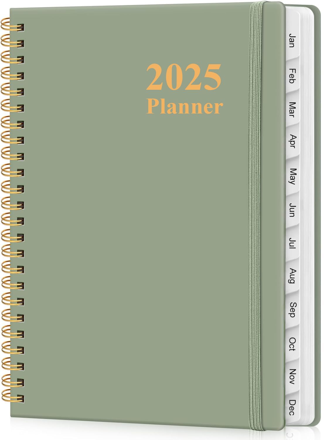 2025 Planner: Hardcover with Tabs, Pocket, Jan-Dec 2025