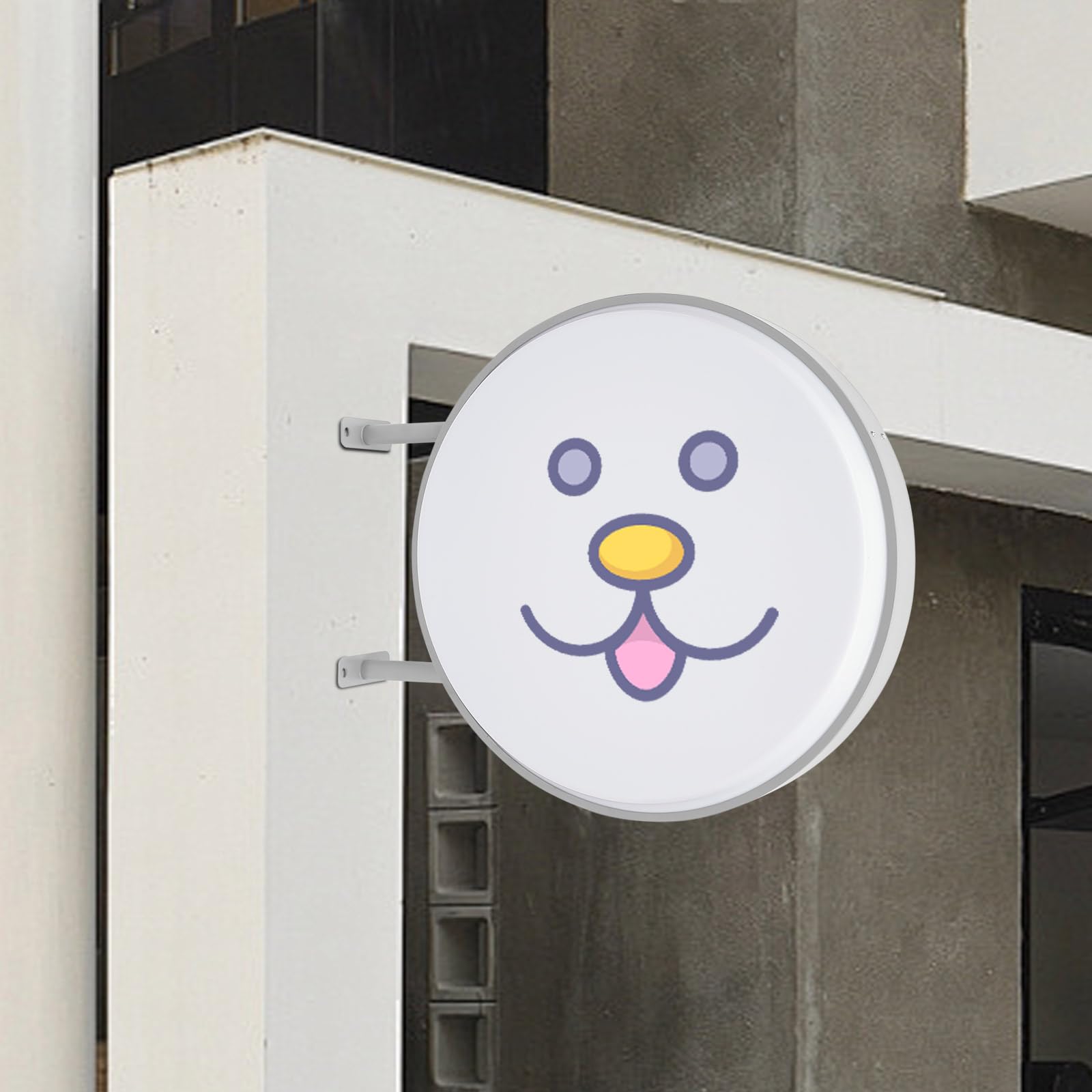 Caja de luz LED redonda de doble cara, 60 cm, resistente al agua IP65, marco de aluminio con placa acrílica, cartel publicitario en ambos lados, caja de luz redonda para tiendas, restaurantes, comida