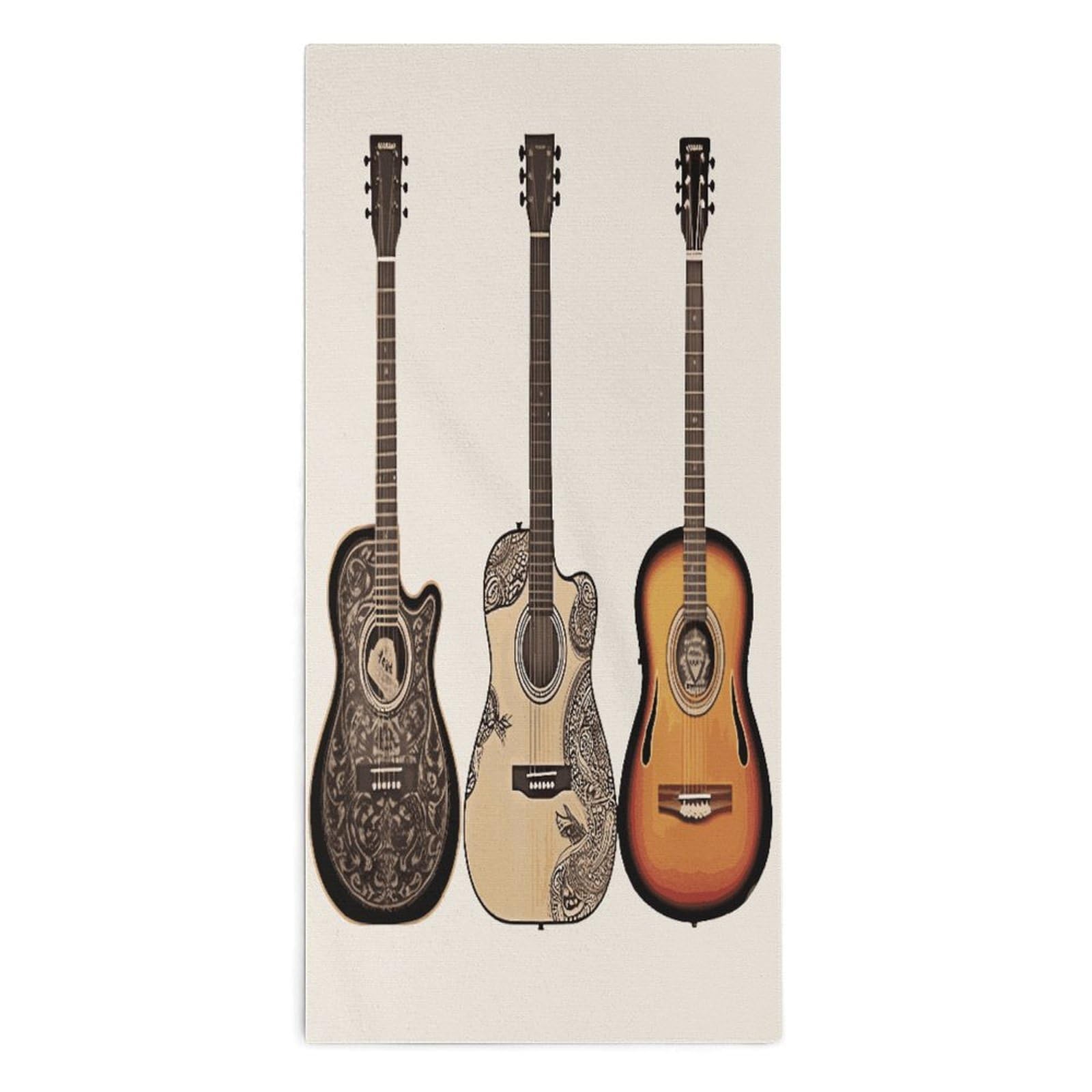 Btcowzrv Style Guitar Bath Towel Beach Towels Shower Towel