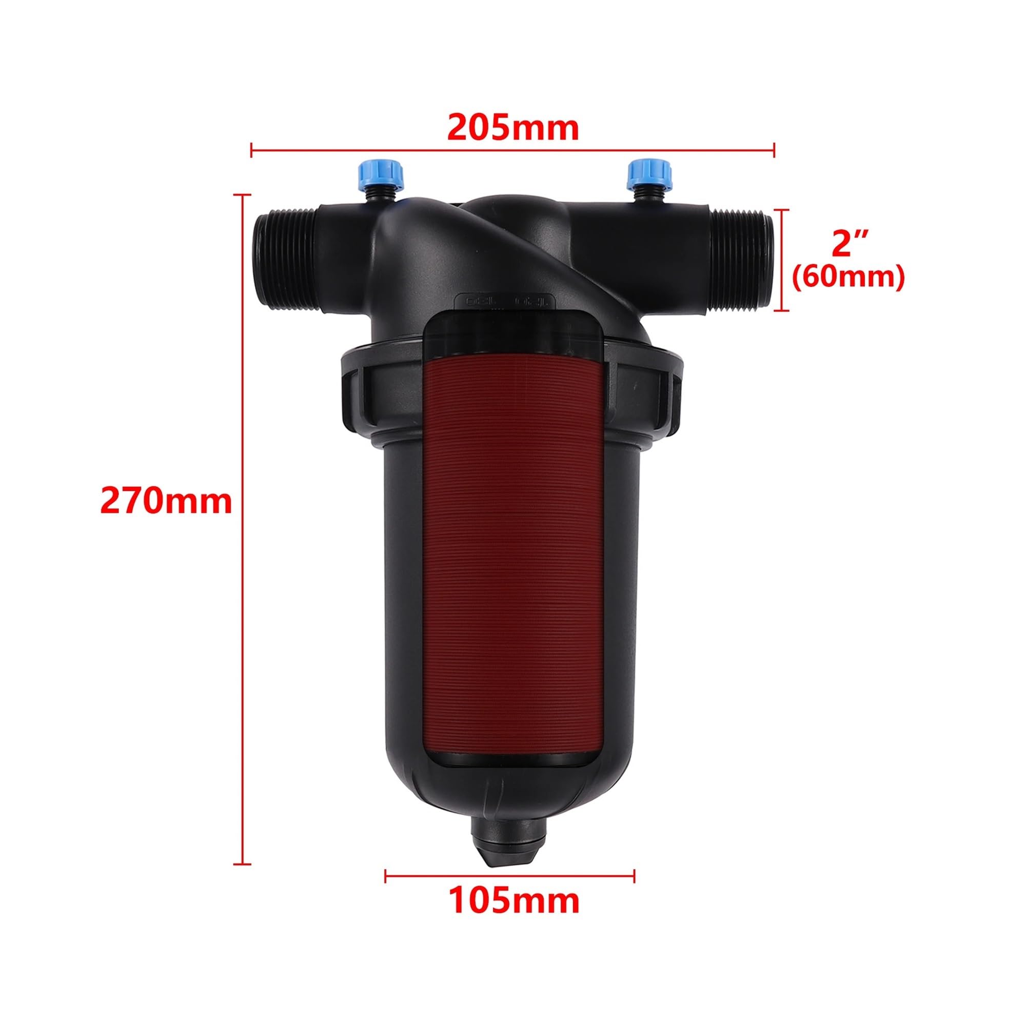 Filtro de disco malla 120 con rosca macho 1,25 ", 5", 2, riego jardín, agricultura, filtrado agua, impurezas(1-1/4")