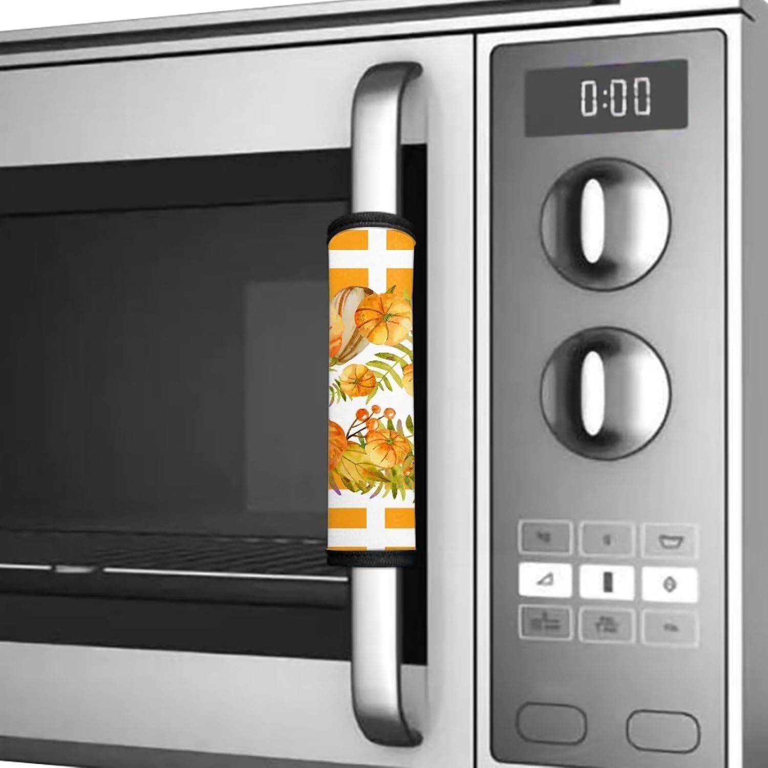 Pumpkin Leaf Fridge Door Handle Cover Thanksgiving Handle Covers for Refrigerator and Oven Thanksgiving Decoration Electrical Kitchen Appliances Gloves Set of 4