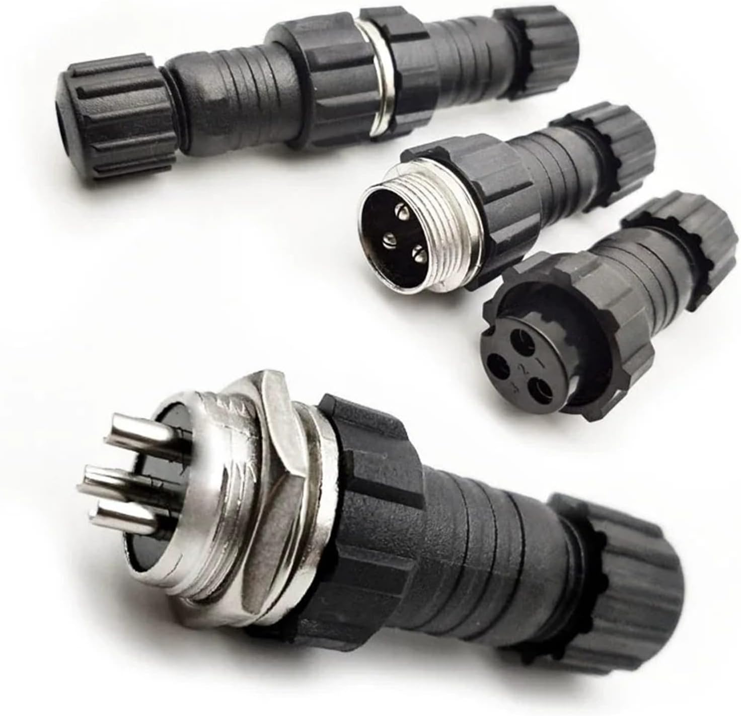 M16 Aviation Connector Heavy-Duty Docking/Panel Adapter GX16 2-10Pin Male to Female Socket 1Pcs(Panel Type,9P)