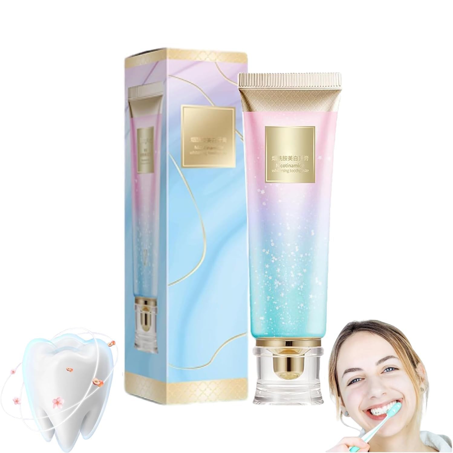 Bodyaccel Niacinamide Whitening Toothpaste, 100g Dazzling White Toothpaste, Bodyaccel Triple Whitening Niacinamide Whitening Toothpaste, Intensive Stain Removal Whitening Toothpaste (3PCS)