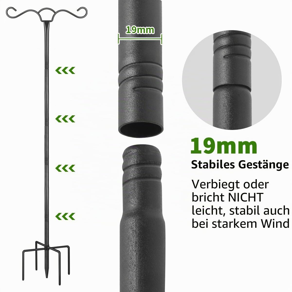 SEGNAYEN Vogelfutterspender zum Aufhängen, 197 cm, Metall, strapazierfähig, doppelte Schäferrote, gebogener Haken für Laternen, leicht, für Vögel, Garten