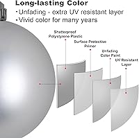 Vista 102 de Bolas de Navidad grandes de bronce de 3.2 pulgadas, adornos de decoración de árbol de Navidad, bolas colgantes inastillables para cumpleaños