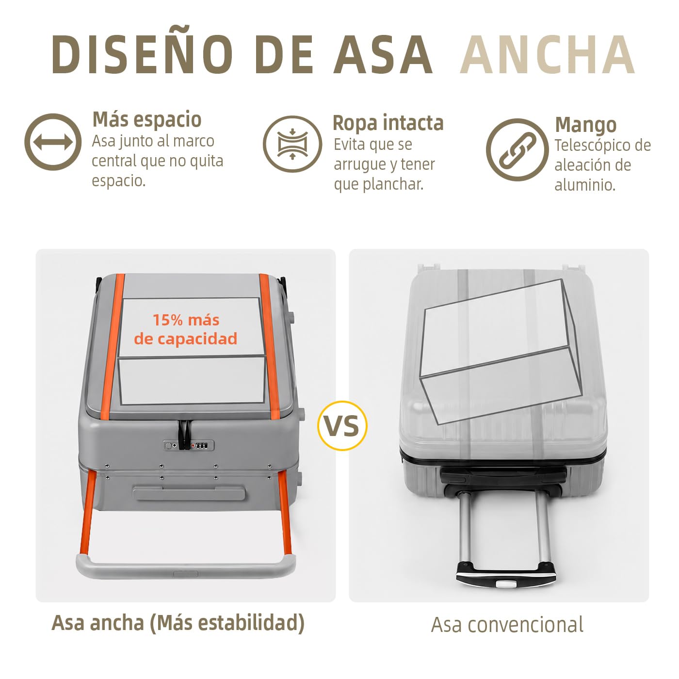 MERCURY TEXTIL- Maleta de Cabina Polipropileno (PP) con Asa Ancha(Rosa) | Abertura por la Parte Superior, Equipaje de Mano Rígido con Gran Capacidad, Bolsillo Frontal y Cierre TSA