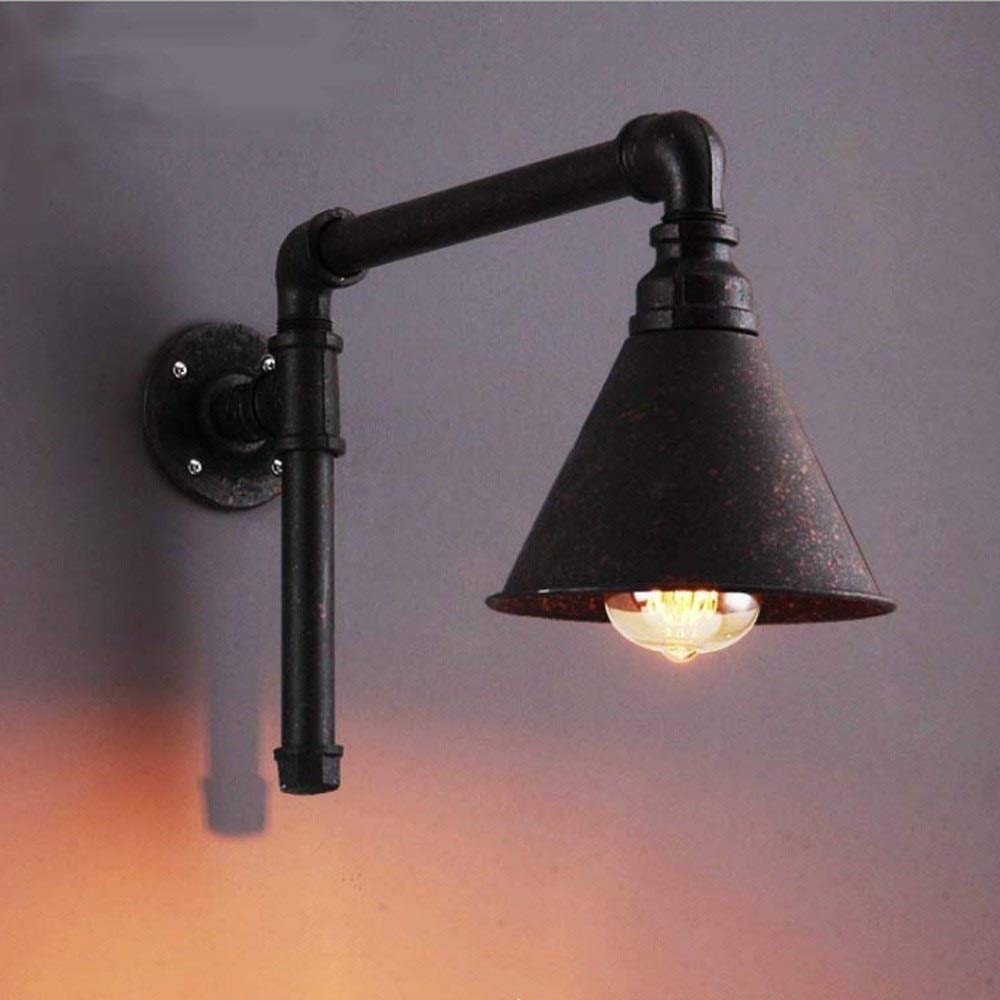 SXSCARKX American Country Vintage Wall Lamp Rustic Loft Iron Art Light Fixtures Steampunk Industrial Style Barn Sconce for House, Bar, Restaurants, Coffee Shop, Club Decoration (Single Head
