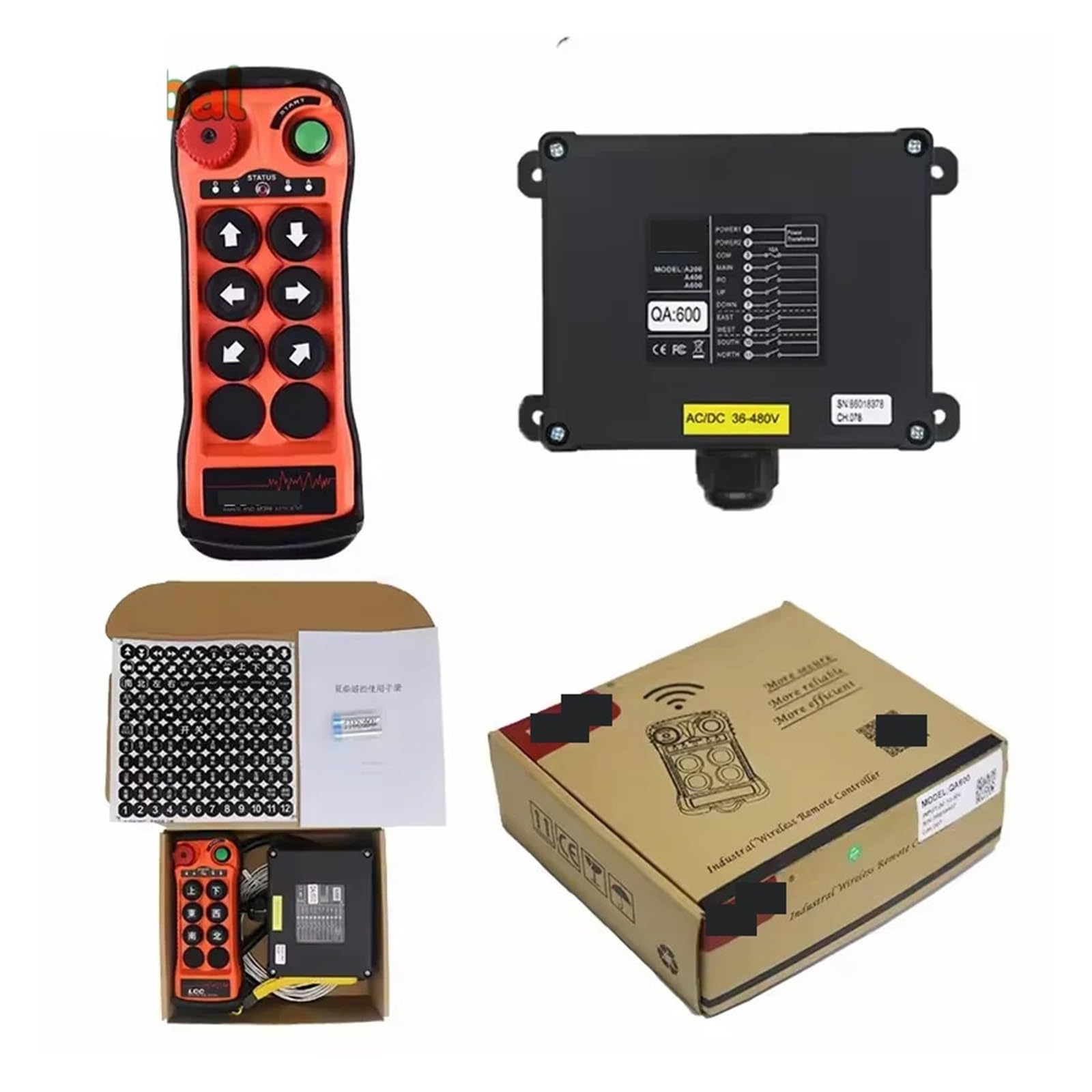 Controllo della Gru, Interruttori di Controllo remoto for Gru radiofonica Industriale Senza Fili a 6 Tasti a velocità Singola Pista Sollevamento Controller for(1T 1R,AC DC10-30)