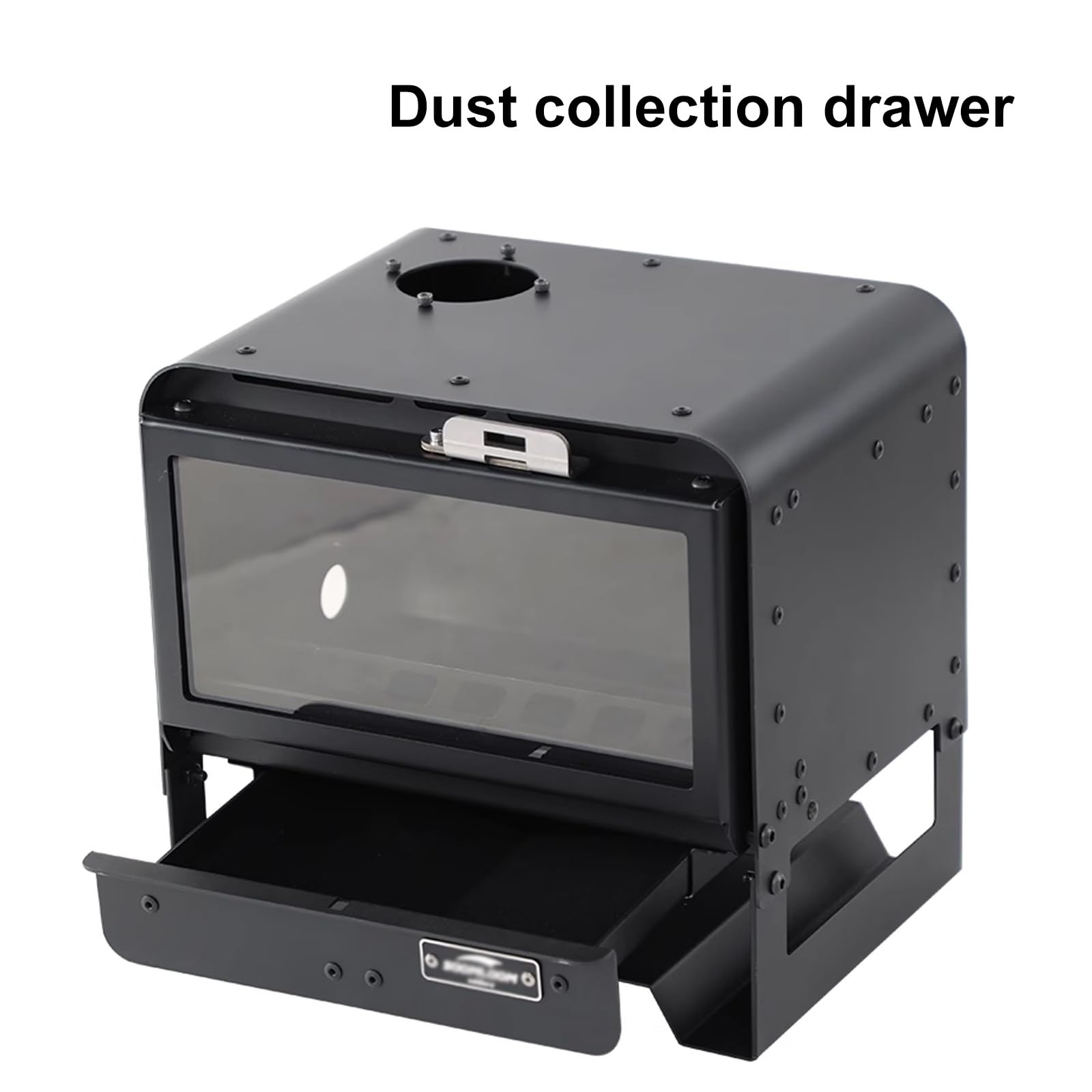 Stufa a Legna da Campeggio Materiale in Acciaio Al Carbonio Vetro Microcristallino Mini Stufa a Legna Portatile Bordi Arrotondati Adatto per Campeggio e Tende