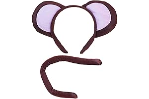 Monkey Ears and Tail Costume Accessory Set for Adults