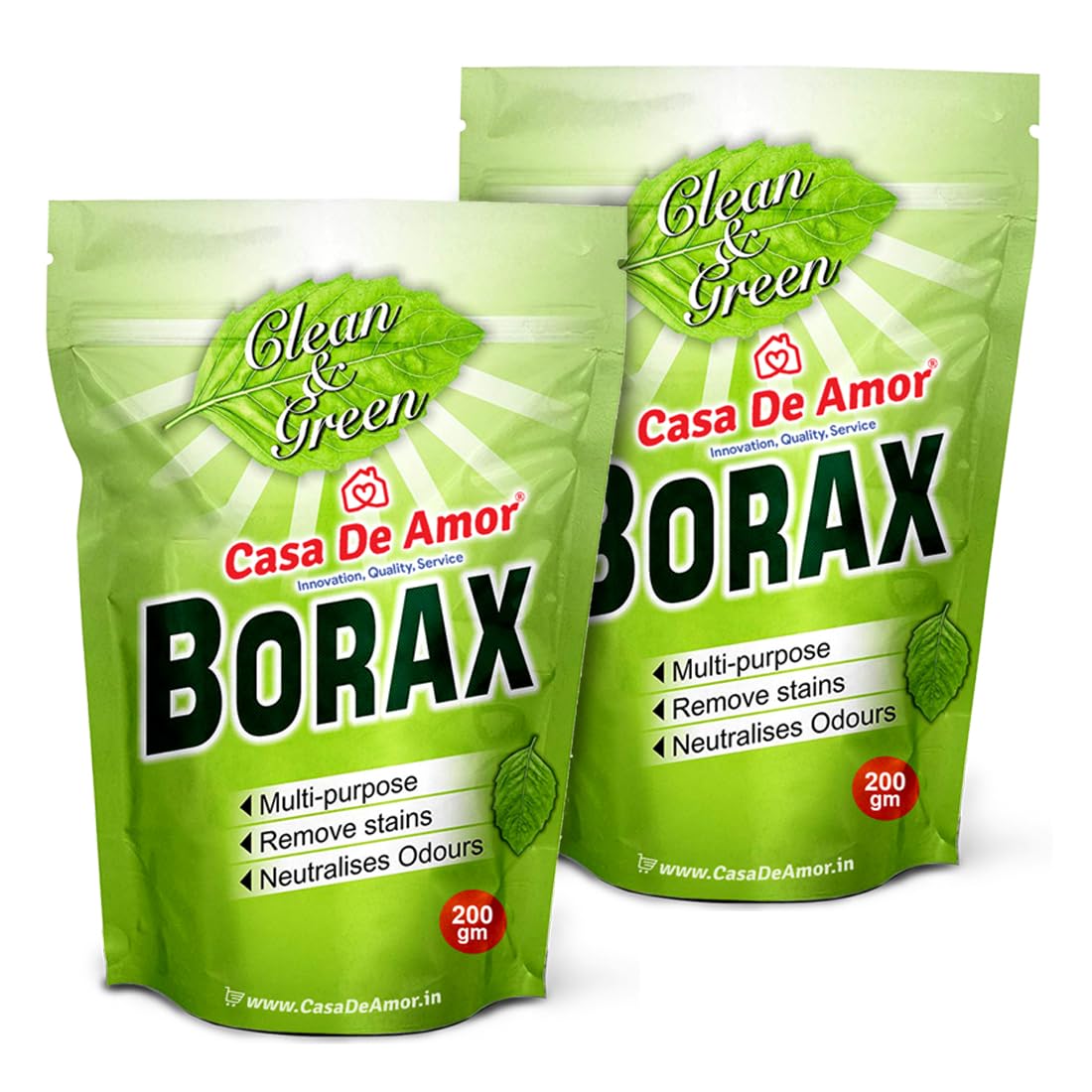 Casa De Amor Essential Borax Powder, 100% Pure for Whitening & Cleaning and Slime 2 Packs of 200gm (400 gm) (B08FG9VW1L) Amazon Price History, Amazon Price Tracker