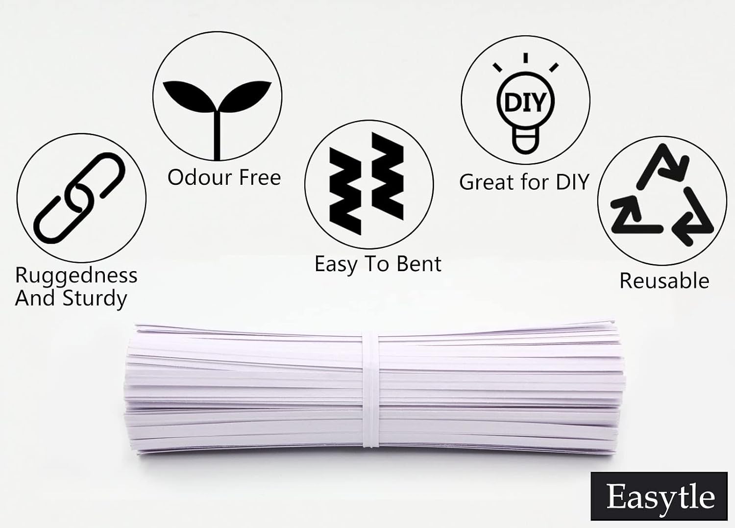White Paper Twist Ties 100 Pcs 5" Reusable Bread Ties Twisty-ties White Twist Ties Bag Ties Twist Ties for Bags Bread Wire Ties Reusable Twist Tie for Party Cello Candy Bread Coffee Bags Cake Pops