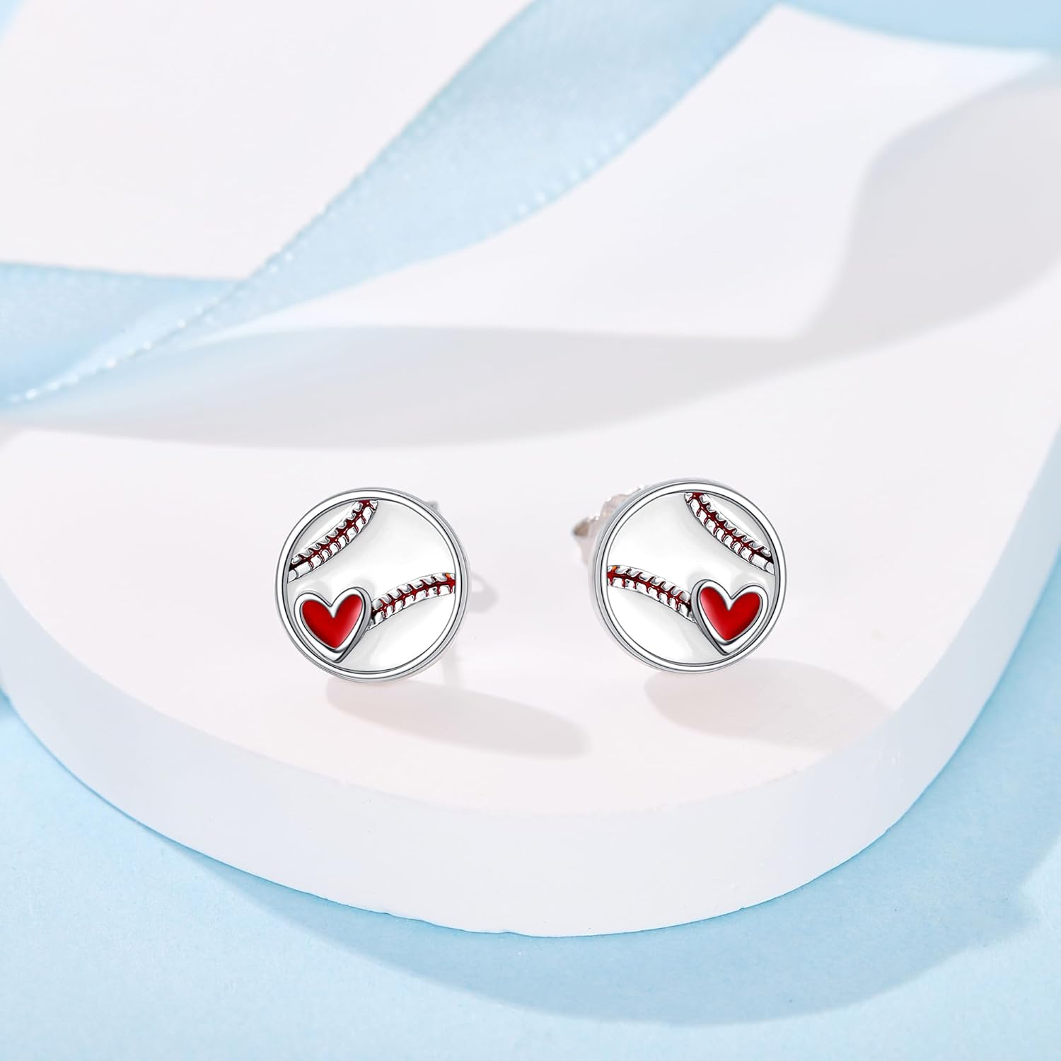 Softball/Baseball/Soccer Stud Earrings Sterling Silver Sport Jewelry for Women Sport Lovers - Image 4