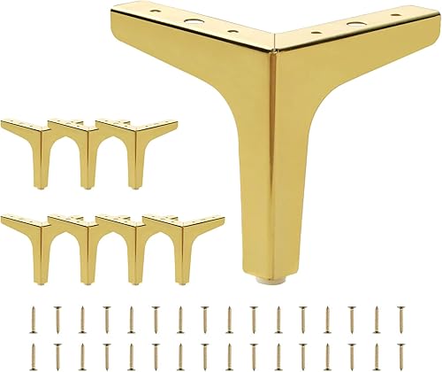 SVISNA Patas de metal dorado de 5 pulgadas para muebles, 8 piezas, pies de repuesto resistentes para estantería, sofá, gabinete, silla, sofá, mesa disponible en Yaxa Venezuela