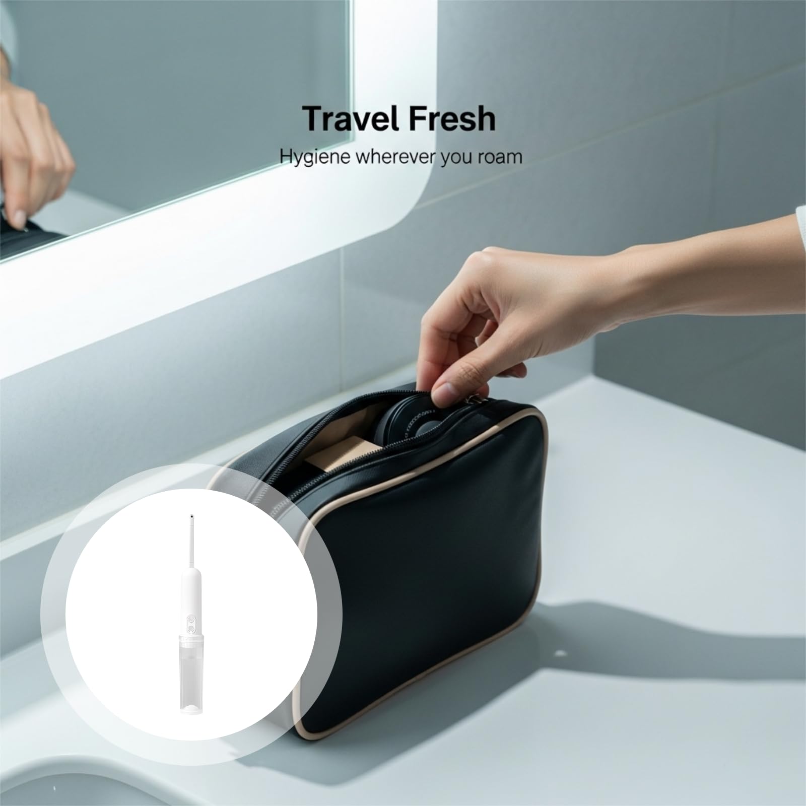 Bidet portatile da viaggio, bidet elettrico portatile con ugello rotante a 180 gradi, 2 modalità di pressione dell'acqua, strumento compatto per l'igiene personale per cure post-partum e viaggi