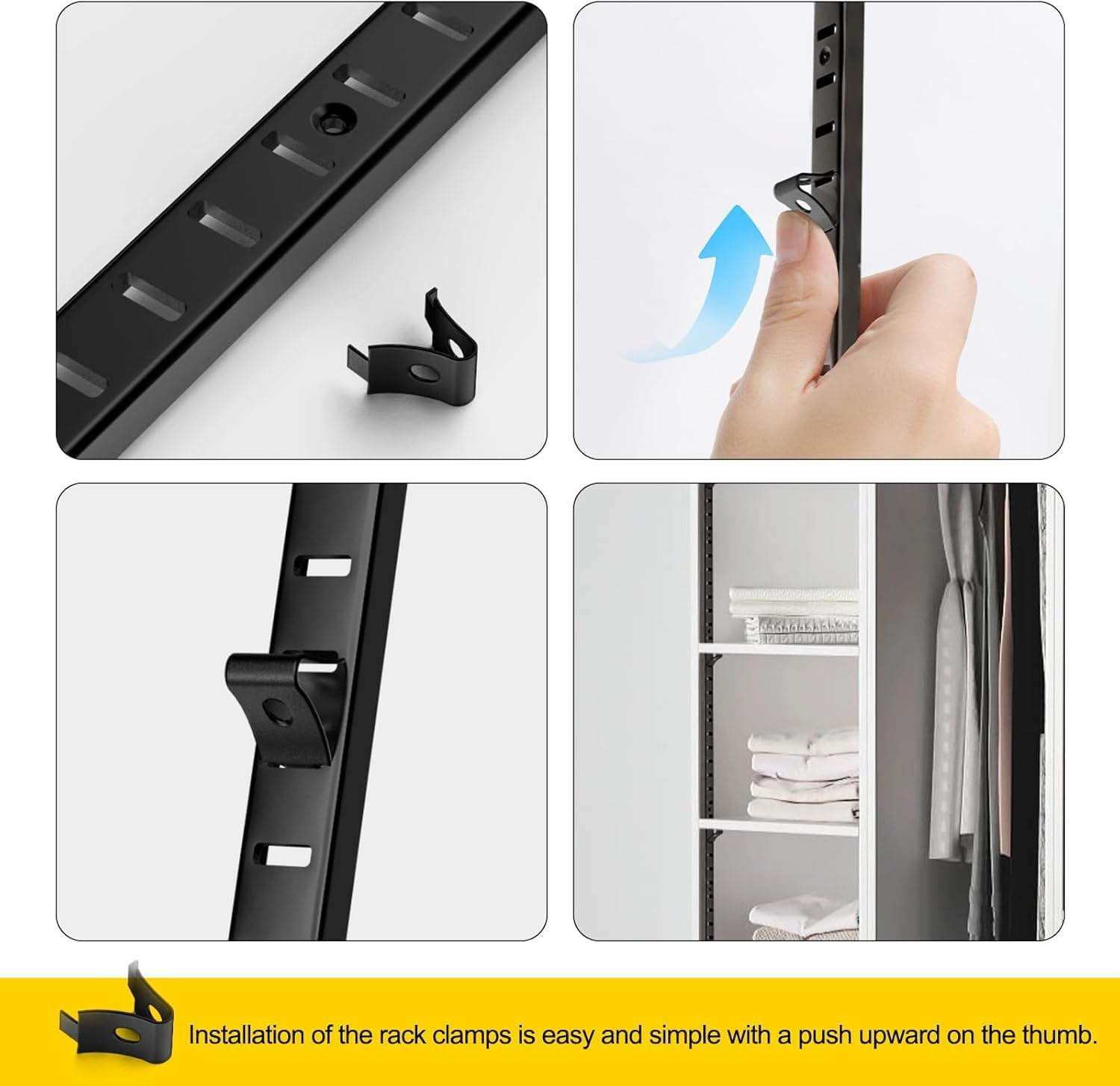 Adjustable Shelf Bracket 40 Inch 8 Pack Silver Shelf Pilaster Strips Shelf Rail Shelf Track Adjustable Wall Shelves Shelf Standards and Supports for Cabinet Closet Organization (Black)