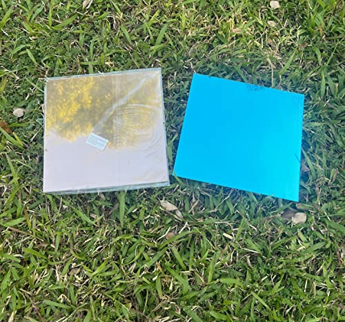 Image of Set of 2 1 /12'' Silver Mirror Extruded Acrylic Sheet,Mirror Perspex,Mirrored Acrylic Lucite Plexiglass Sheet (Actual Size 11.875 inch x 11.875 inch)