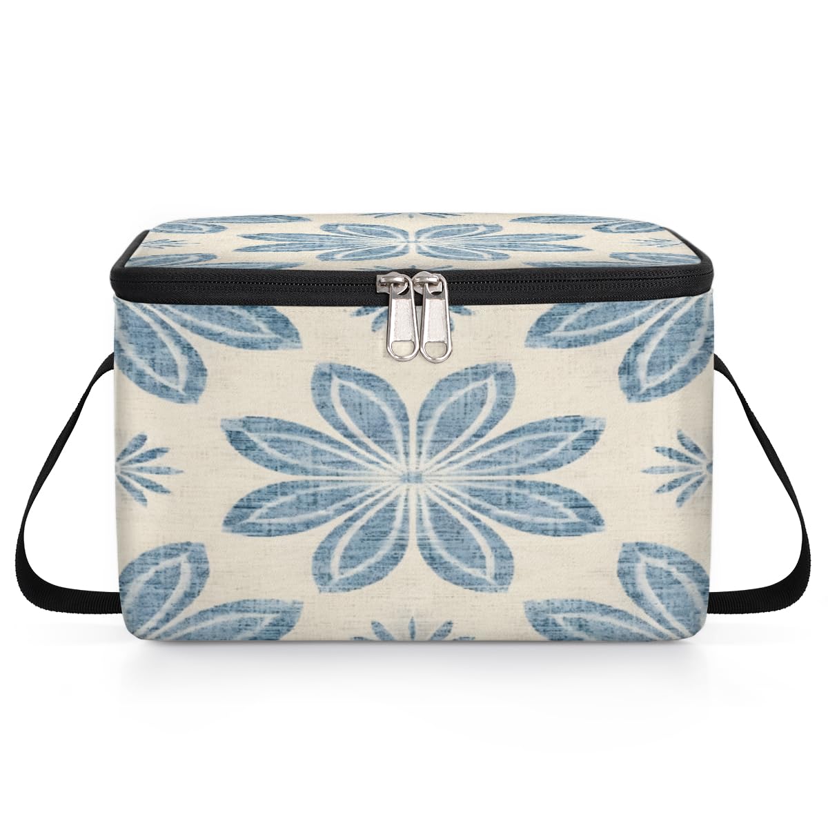 GzLeyigou Colorful Floral Lunch Bags for Women Men 9 Cans, Hot & Cold Food Delivery Bag Insulated Grocery Bag Insulated Lunch Box Abstract Flower Cooler Bag for Office Work Picnic Beach