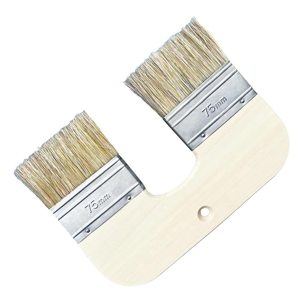 UDSKNV[KSL For Brick& Interior Wall Painting Brush- U-Shaped Double Bristle 3-Inch Natural Bristle Limewash Brush